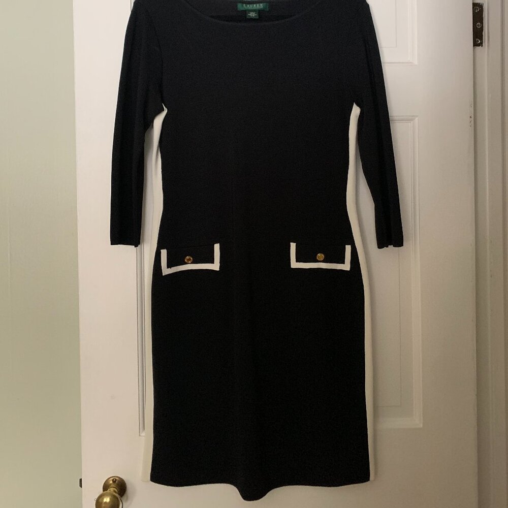 Ralph Lauren Black Knit dress size large - Picture 2 of 7